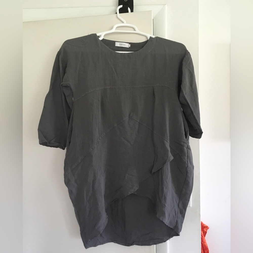 Dayou Gray Cocoon Dress, Sack Dress  NWOT